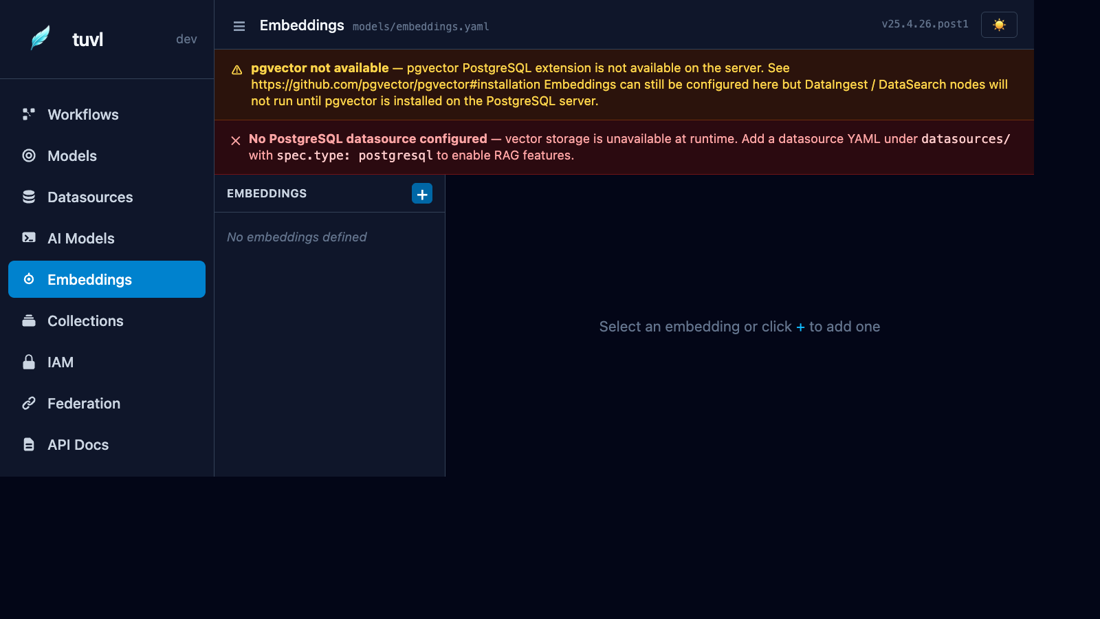 Embeddings page