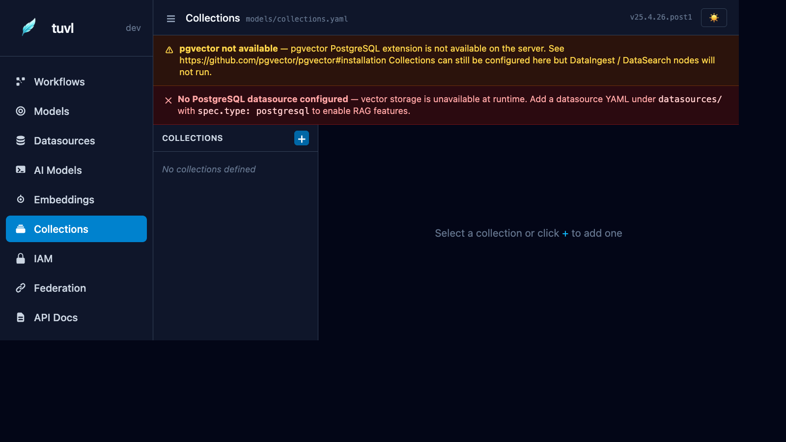 Collections page